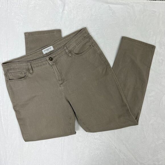 Liz Claiborne Pants Women's 12P Brown Petite Flat Front - Picture 1 of 10